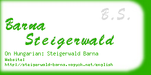 barna steigerwald business card